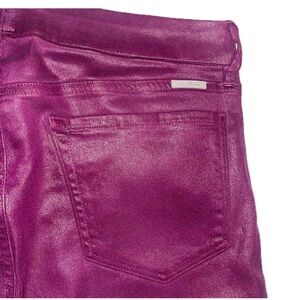 New Guess Marciano Hot Pink Coated Stretch Jeans 10 30